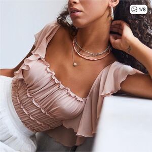 Free People Juliet Ruffled Bodysuit Size XS